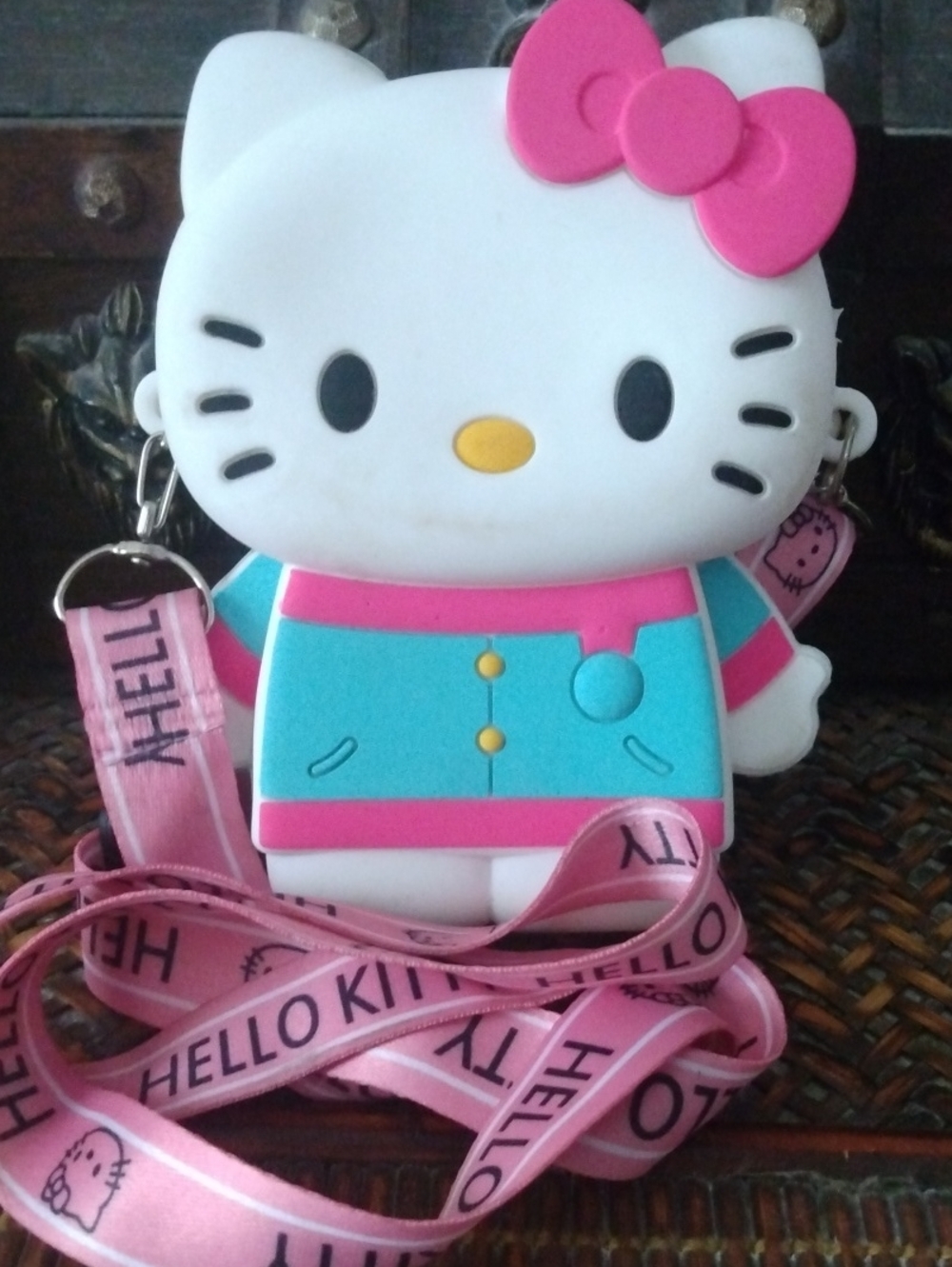 Hello Kitty White & Pink Silicone Phone Case with Pink Lanyard